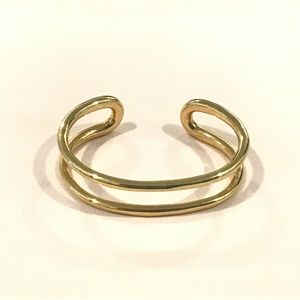 Vintage Ann Taylor Gold Tone Cuff Bracelet 5 1/2" Long